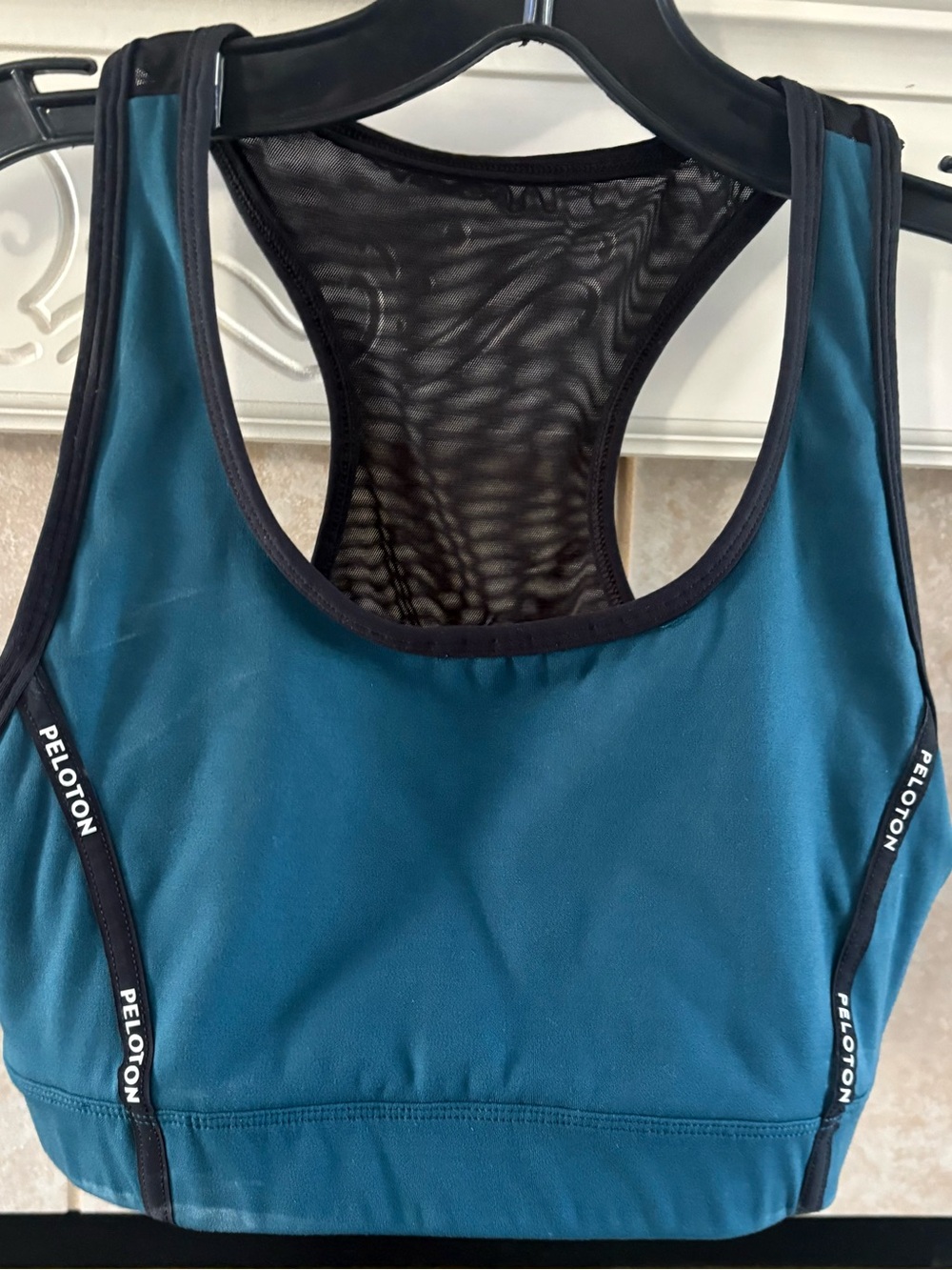 Peloton Teal Racerback Mesh-Back Sports Bra